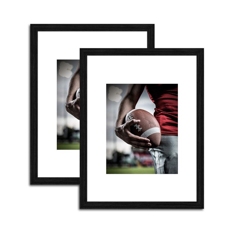 Emeyart 12x16 Picture Frames - Black Picture Frames to Display Photo 8x10 with Mat or 12 x 16 Pictures Without Mat for Living Room and Office Wall Decor-2 Pack - Image 1
